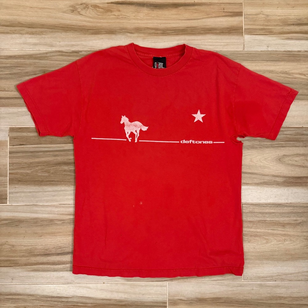 Vintage Deftones White Pony Giant Shirt Red Nu Metal Band Tee 2000s Distressed